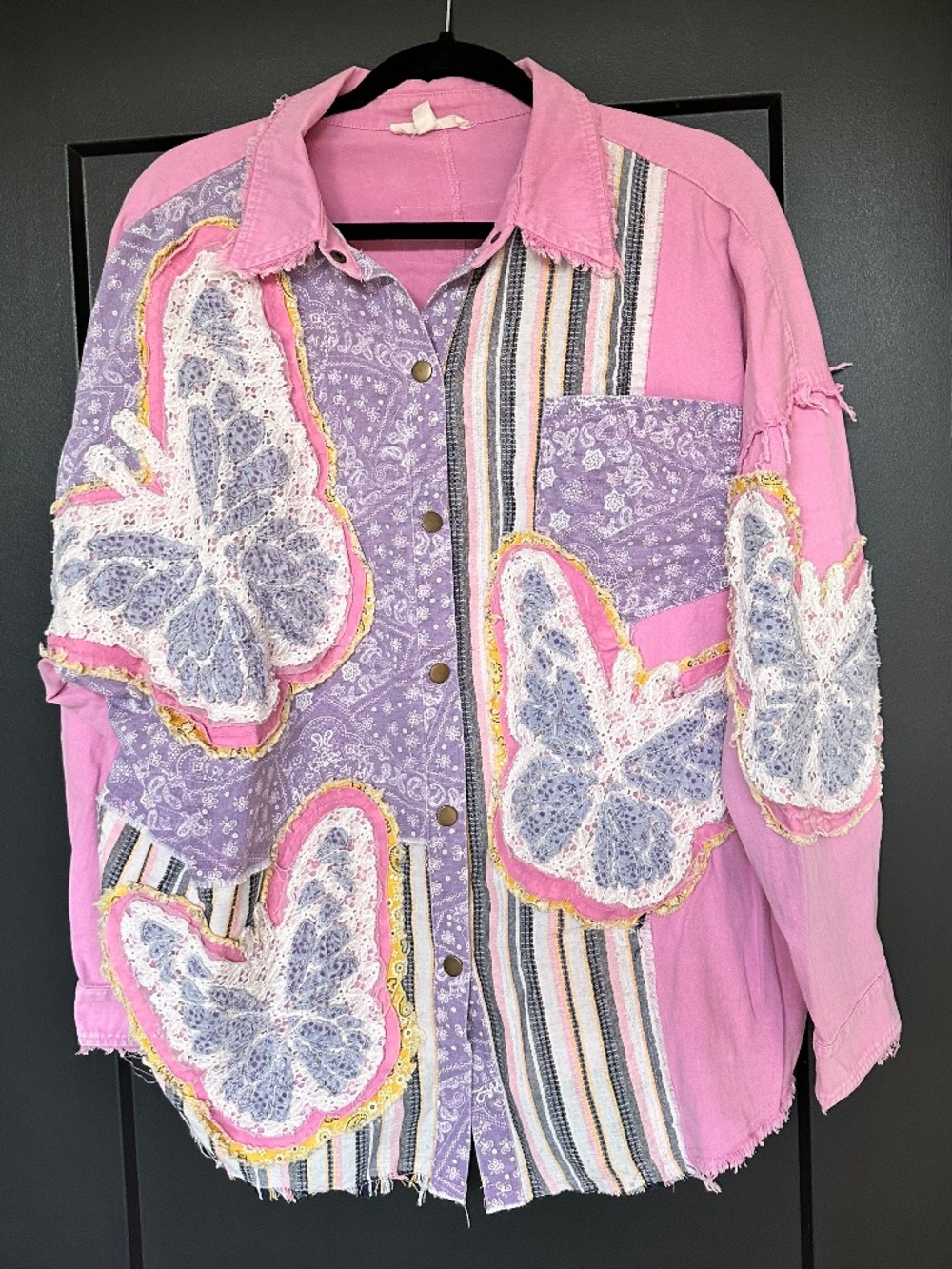 Blue Velvet Pink Butterfly Shacket – Cotton Candy Western Cowgirl S/M